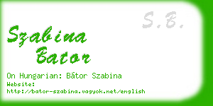 szabina bator business card