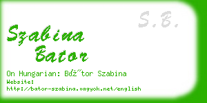 szabina bator business card